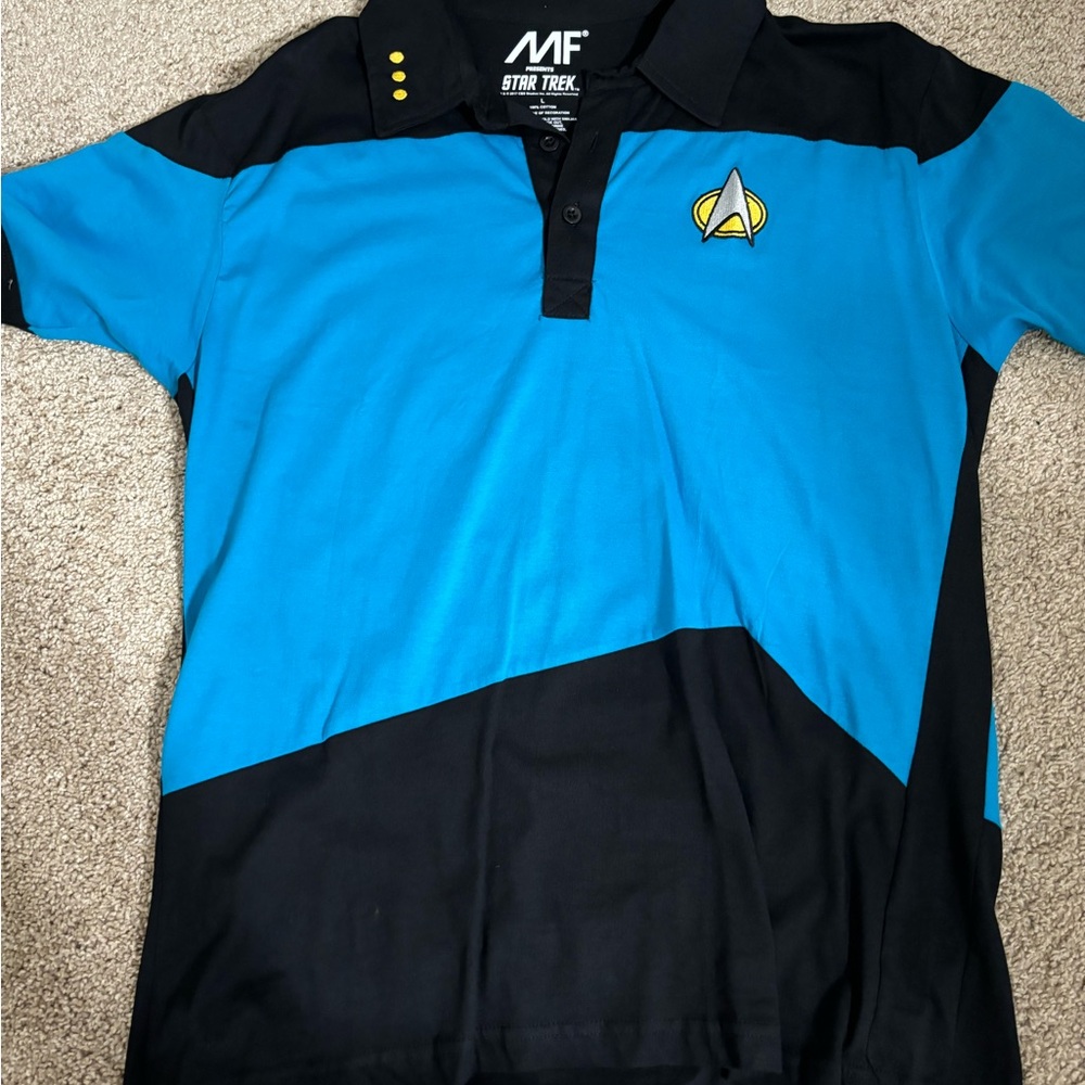 Star Trek Blue and Black Polo Shirt